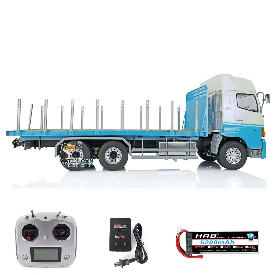 LESU RTR RC Tractor Truck Flatbed Lorry Cargo Trailer 1/14 6x4 Radio Control Car - Image 3 of 4