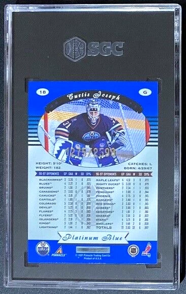 1997-98 TOTALMENTE CERTIFICADO - Curtis Joseph Platinum SGC 9,5 *CUJO* PLATINO Foto 2 de 2