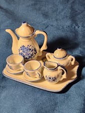 Ivy Leaf Porcelain Miniature Tea Set Andrea by Sadek Doll Play 10 Pc Teapot