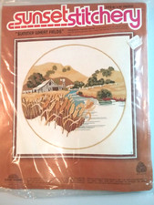 Sunset Stitchery "Summer Wheat Fields" Yarn Embroidery Ki~Complete UNOPENED 1978