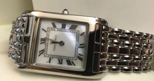 Unisex Armbanduhr CAVADINI Edelstahl Zifferblatt Perlmutt Römisch 6mm flach - Bild 3 von 6