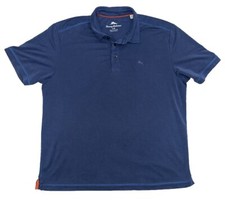 Tommy Bahama Polo Shirt Mens Large Blue Short Sleeve Heather Casual Collar