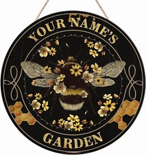 Personalized Honey Bee Wood Sign, Beekeeping Garden Decor, Gift for Beekeepers 2