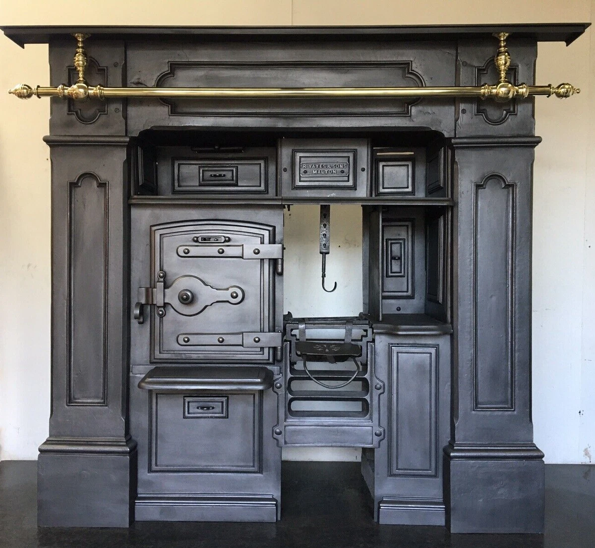 Restored Antique Cast Iron Victorian Kitchen Cooking Range Fireplace Hob  (LG170) | eBay