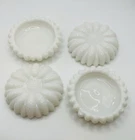 Hazel Atlas Milk Glass Daisy Sun Flower Bowl Ashtray Trinket Dish Lot Of 4 VTG