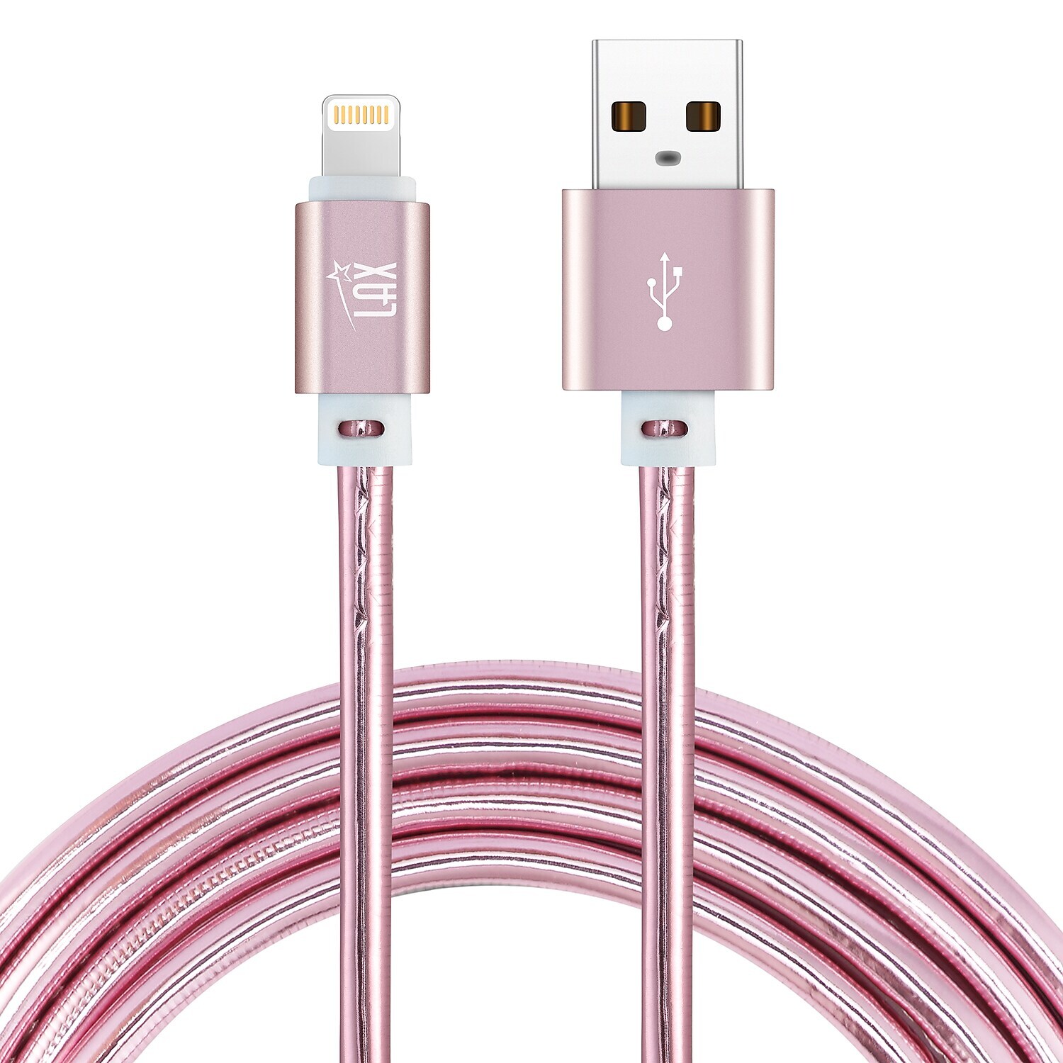 LAX Gadgets Apple MFi Certified Pearlescent Lightning Cable Rose Gold-image