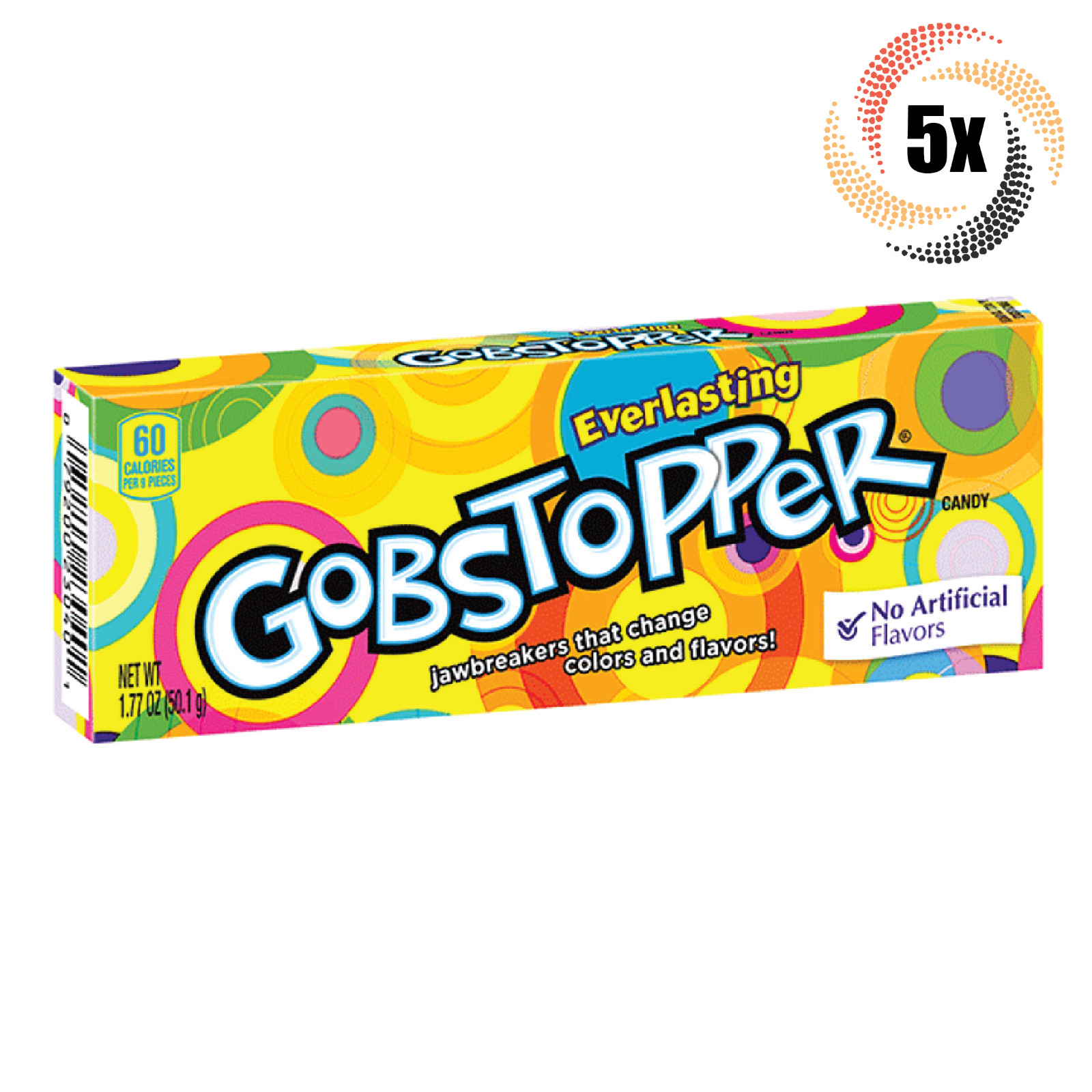 5 упаковок Gobstopper Вечные челюсти Твердые леденцы с разными вкусами 177 унции 2990₽