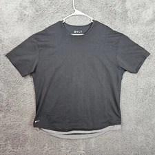 BYLT Mens XXL Drop Cut Short Sleeve Dual Layer Lux Tee T-Shirt Navy Black Gray