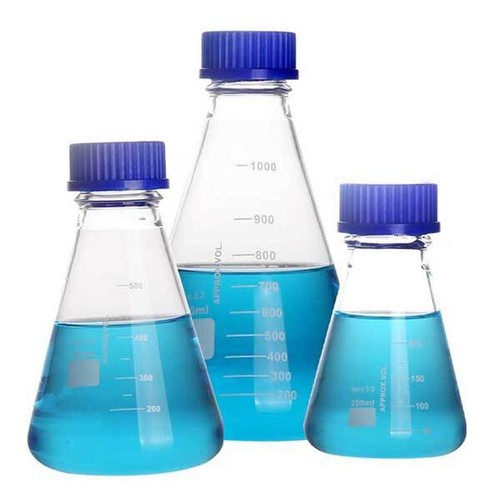 50ml - 1000ml Erlenmeyer Flask w/ Blue Cap Laboratory Glassware Lab Supplies au - Picture 12 of 13