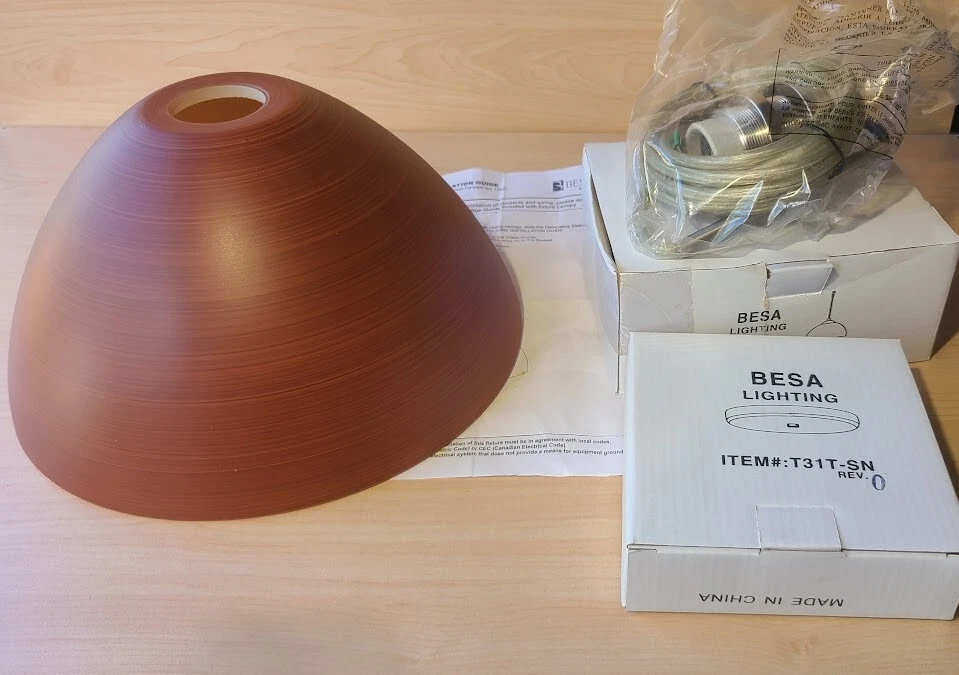 Besa Lighting 1JT-4201CH-SN Tessa Pendant Satin Nickel Cherry Glass - Image 2 of 4