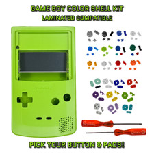 Nintendo Game Boy Color GBC LAMINATED READY Housing KIWI GREEN Shell Kit