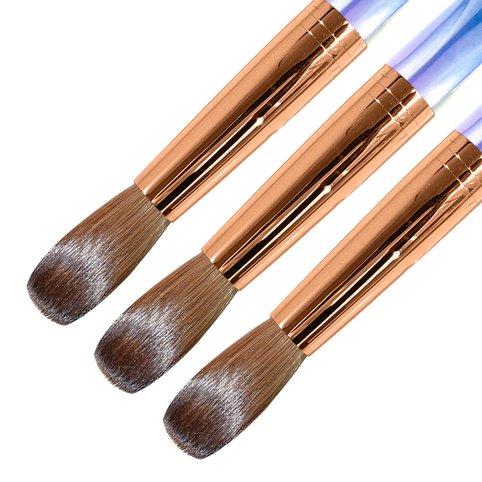 Cepillo de uñas 100 % puro acrílico Kolinsky de alta calidad mango arco iris diamante 8-16 Foto 3 de 4