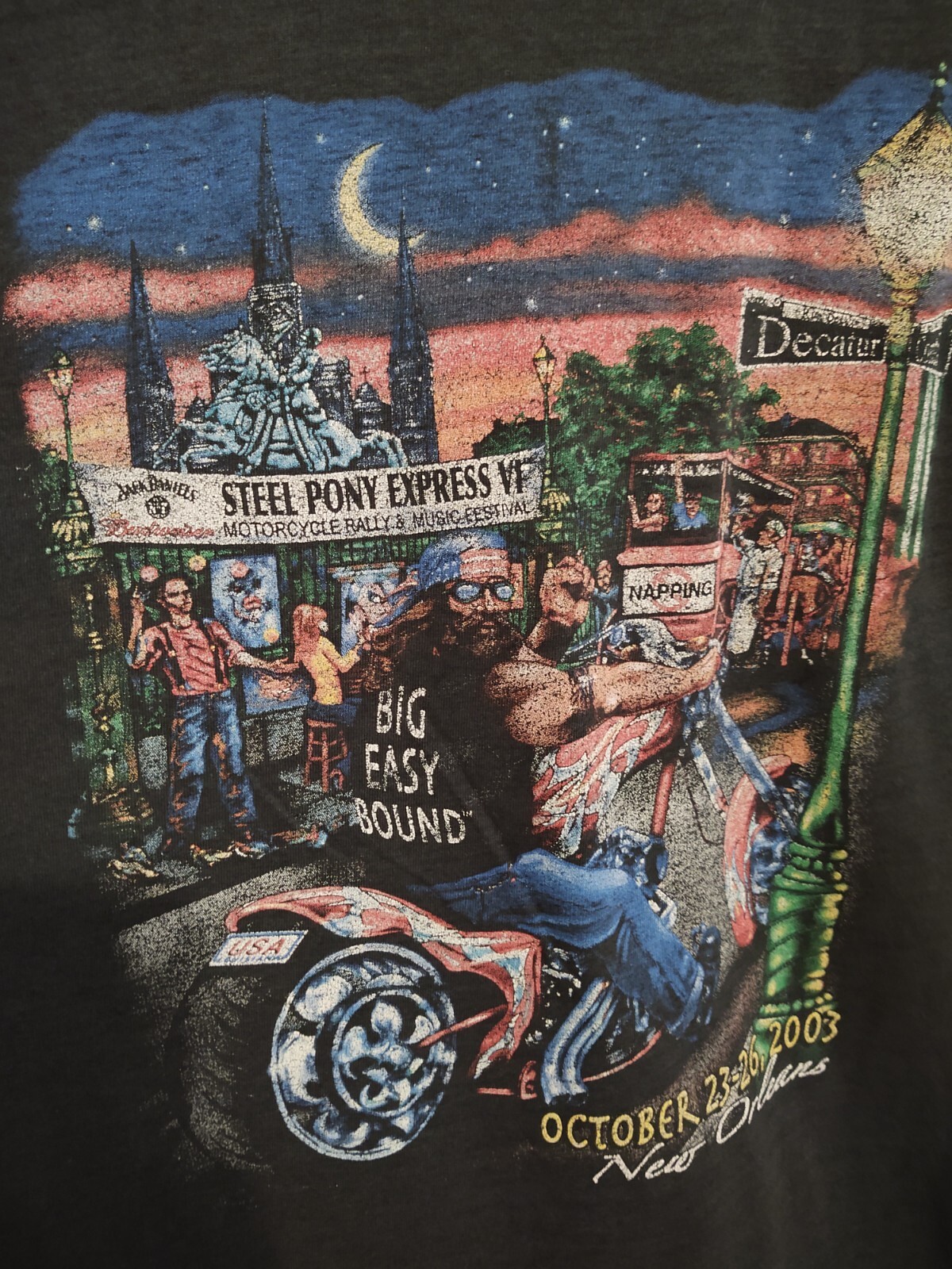 Maglietta da uomo Steel Pony Express VI Medium New Orleans 2003 moto rally