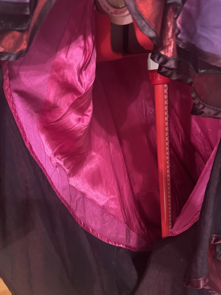 Disfraz rosa loco abrigo teatro volantes pedrería seda tafetán Foto 4 de 4