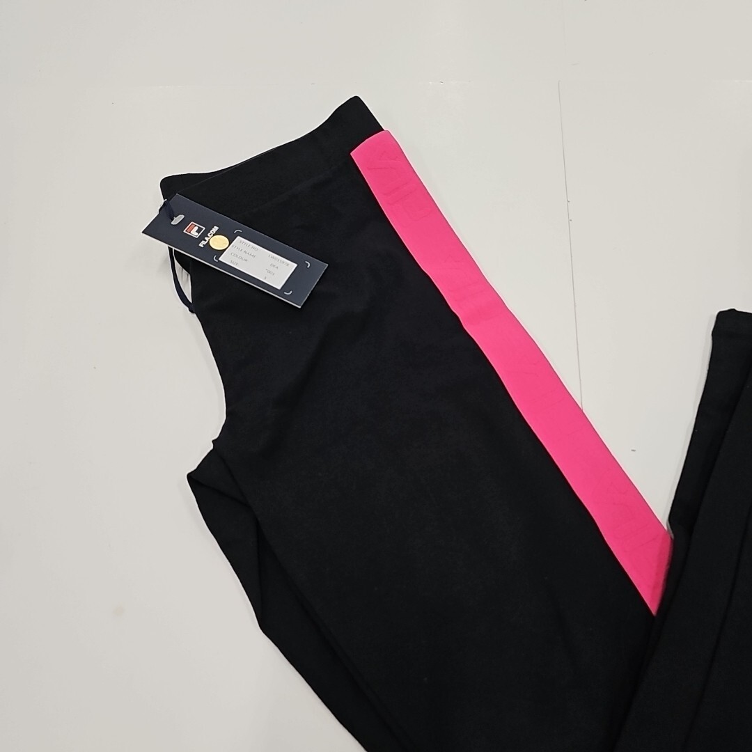 Leggings nuovi con etichette Fila Dea nero rosa donna piccoli nuovi con etichette