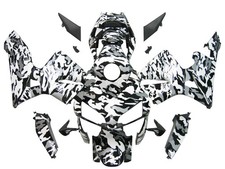 Kit carene Amotopart plastica ABS adatto per Honda CBR600RR 2003-2004 grigio bianco