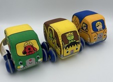 Lot of 3 Melissa And Doug K  s Kids Soft Pull Back  Go Trucks Cars Baby Plush