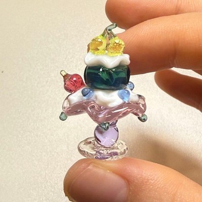 Glasswork Miniature Figurine Pendant Top Handmade Parts Parfait 172
