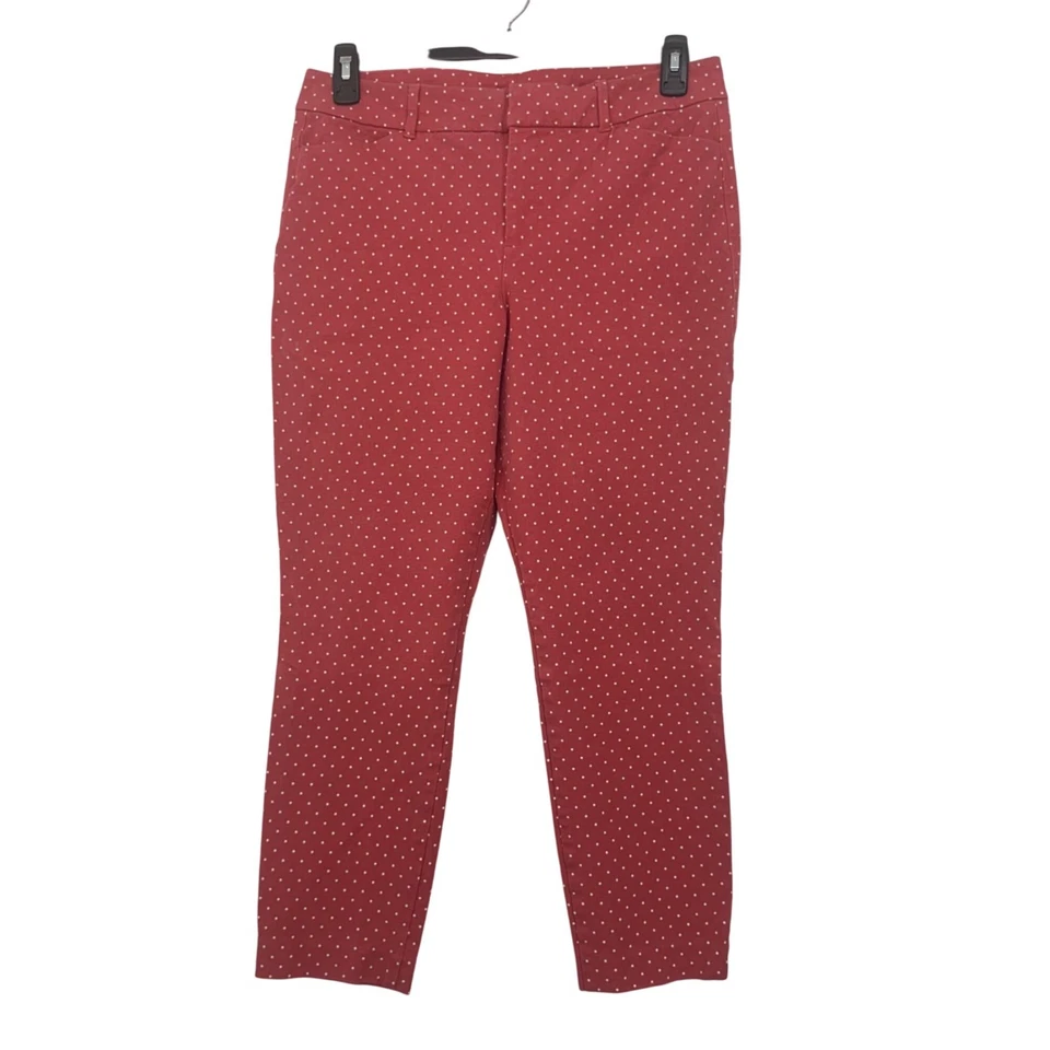 Calça skinny feminina Old Navy Pixie cintura alta bolinhas tamanho 12 rosa e branco - Imagem 2 de 4