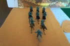 VINTAGE MARX AQUA BLUE MOUNTED 7TH CAVALRY FIGURES