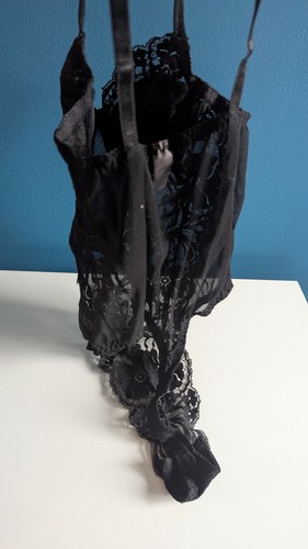 VTG 1999 Victoria's Secret Bodysuit Nylon & Lace Teddy Romper Lingerie 34A NWOT - Picture 9 of 13