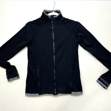 Sz S Athleta Andes Hybrid Jacket Womens Black Performance Athletic Running Shirt