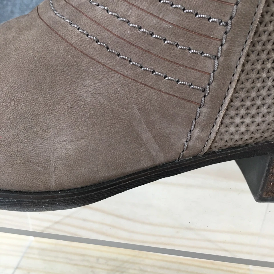 Rockport Botas Mujer 8 M Vanna Botín Cuero Marrón Tacones Bloque CG8066 Foto 4 de 4