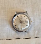 Cool Vintage '72 Timex Marlin Watch w/Date- Silver Tone Mechanical Wind Up 34mm