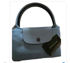 Longchamp Le pliage Club large top handle tote bag arctic Blue Authentic New