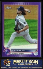 Dustin May 2022 Topps Chrome Update Purple Refractor #USC40 Los Angeles Dodgers