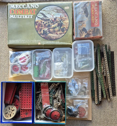 Large Job Lot of Meccano Building Pieces Incl. Combat  