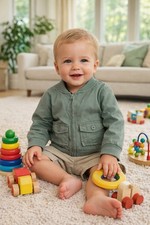 OshKosh B'gosh Lightweight Utility Jacket Olive Army Green Size 12 Months Unisex