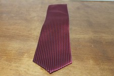 David Taylor Collection Burgundy with Blue Geometric Necktie 58" Long
