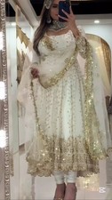 Attractive Look Faux Georgette White Gown Bottom With Dupatta For Indian Party