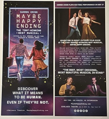DARREN CRISS - VIELLEICHT HAPPY END BROADWAY THEATER FLYER X 1