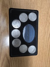 VINTAGE DREAM PLAN BUILD MEDALLIONS,COINS,COLLECTOR SERIES,7 PC,MODEL TRAIN  1