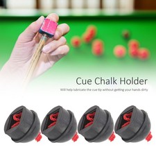4pcs Cue Chalk Holder Pocket Rubber Billiard Pool Chalk Holders With Cord