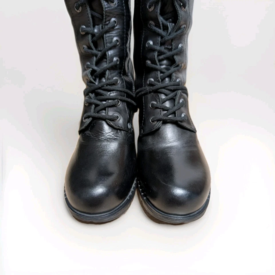 New Rock Women's Leather Gothic Knee High Platform Heel Lace-Up Boots Size Eu 41 - Image 4 of 4