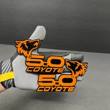 PAIR COYOTE 5.0 Emblem Badges ORANGEBLACK Fender Angry Aggressive Racing