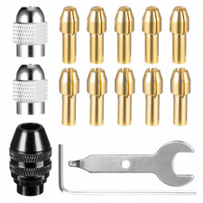 15PCS Drill Chuck Collet Set 0.8-3.2mm Shank Replacement for Dremel Rotary Tool
