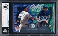 Ichiro Suzuki & Edgar Martinez Auto 2001 Fleer Ultra Card 223 Mariners Beckett