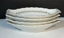 Mint Vintage Lefton Golden Laurel Swirl Edge Gold Trim Relish Dish KF2531