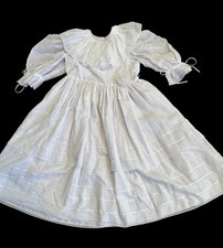 Vtg Party Dress White Prairie Lace Ruffle 80s Flower Girl First Communion 6 7