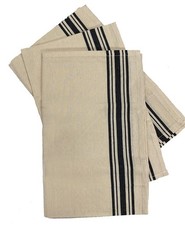 Aunt Martha's 18"x28" Black Striped Dish Towels Package of 3 Kitchen Cotton