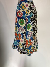 Jams World Womens Cropped Scalloped Pants Floral Tropical Hawaiian Colorful L