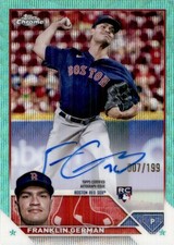 Franklin German 2023 Topps Chrome Update Green Wave Refractor On Card Auto RC