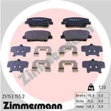 ZIMMERMANN Bremsbeläge Bremsbelagsatz Bremsklötze Hinten 25153.155.2