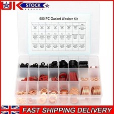 680Pcs Copper washers Nylon washers Red paper fiber washers gasket kit Part UK