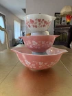 Pyrex Gooseberry Pink Three Piece  Bowl Set 444, 442, 441