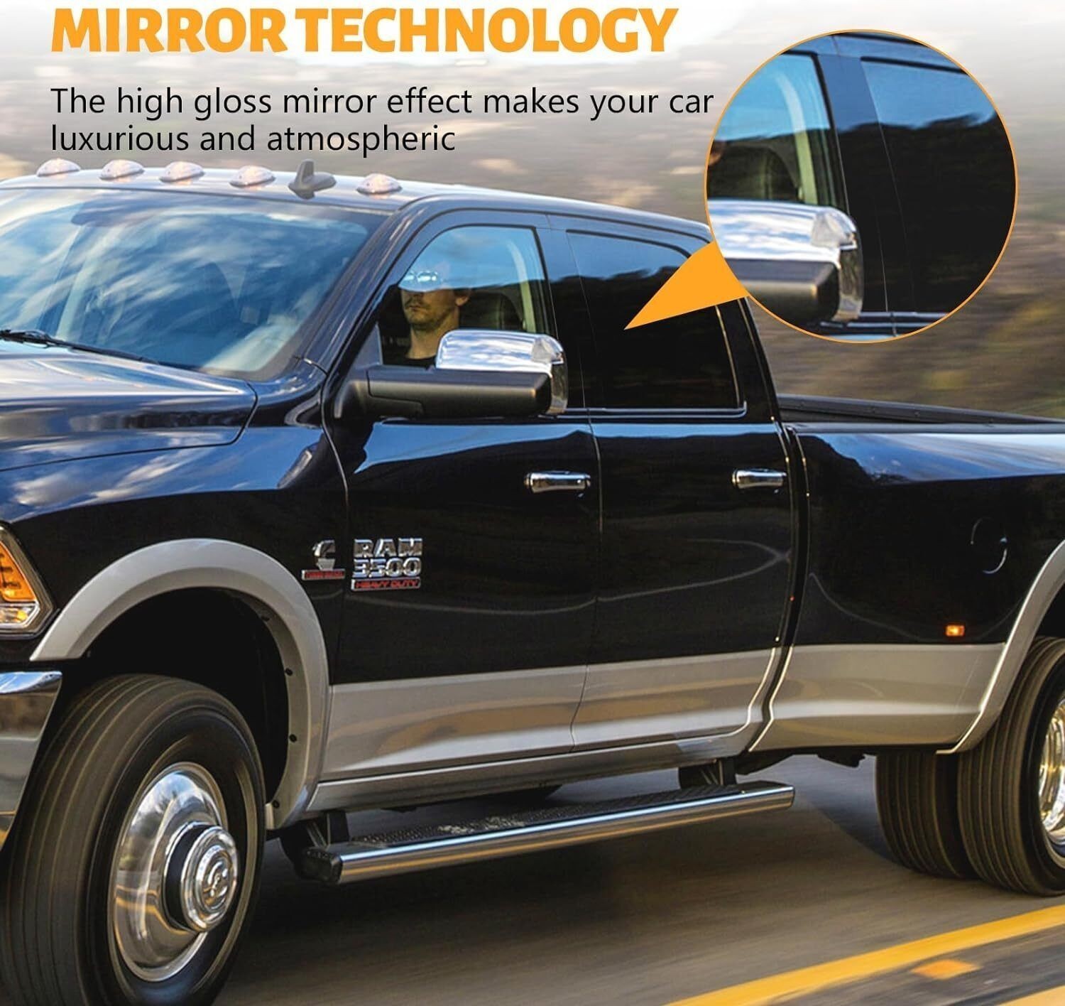 4Pcs For Dodge Ram 1500 2500 3500 2009-2018 Black Pillar Posts Door Trim Cover